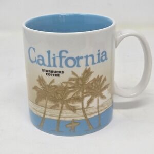 Starbucks California Coffee Mug 2011 Collector Series Blue White 16oz Ceramic